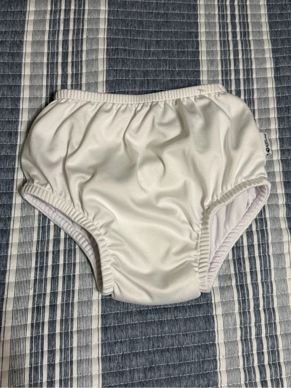 Soft White Baby Diaper Swim Cover - Gentle Elastic Waist